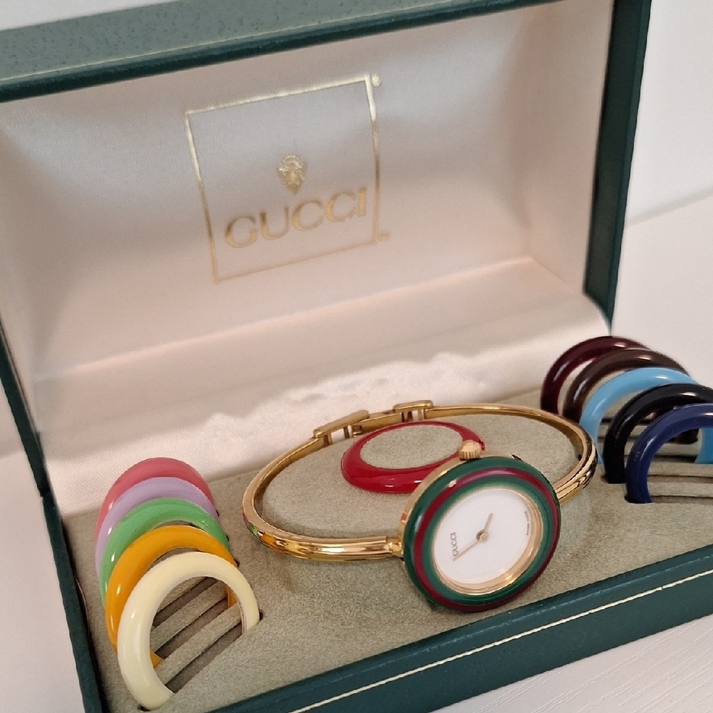 Gucci Women's Gold Watch with Colorful Bezels - Picture 3 of 8